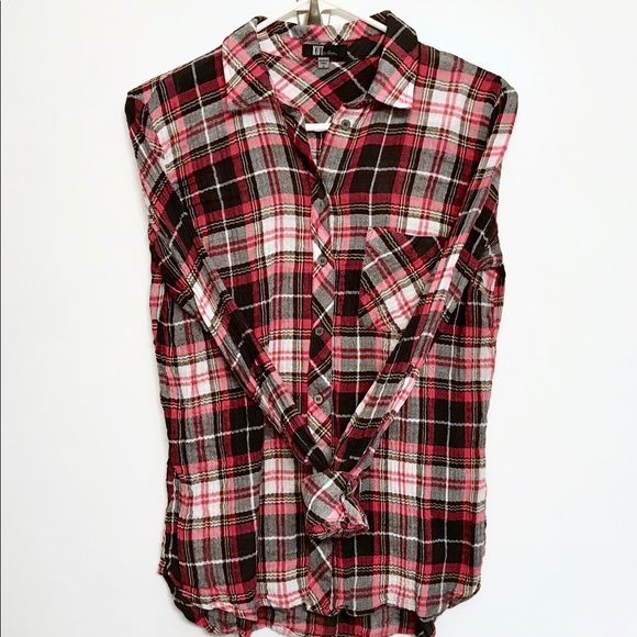 Kut from the Kloth Tops - KUT from the Kloth Pink Flannel